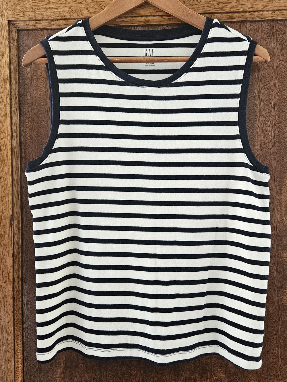 GAP Black and White Striped Tank Top